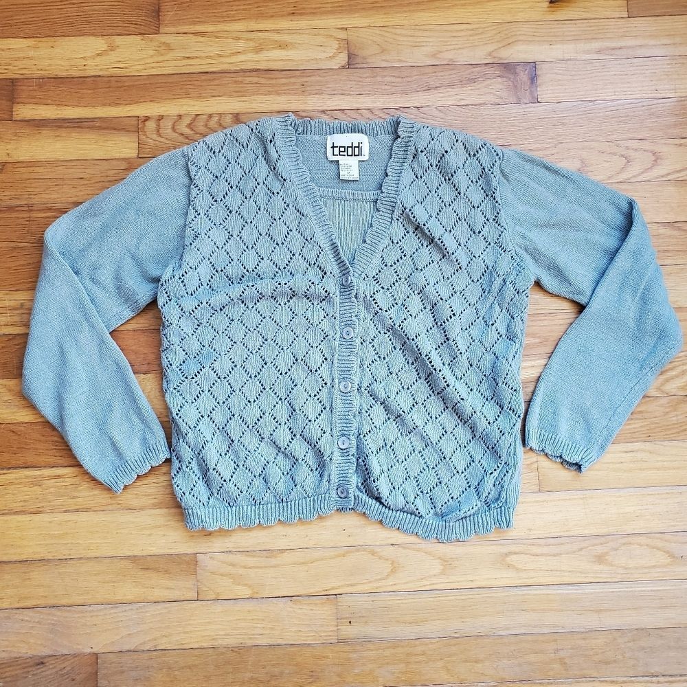 Vintage Teddi Knit‎ Layered Cardigan And Shirt Size Medium